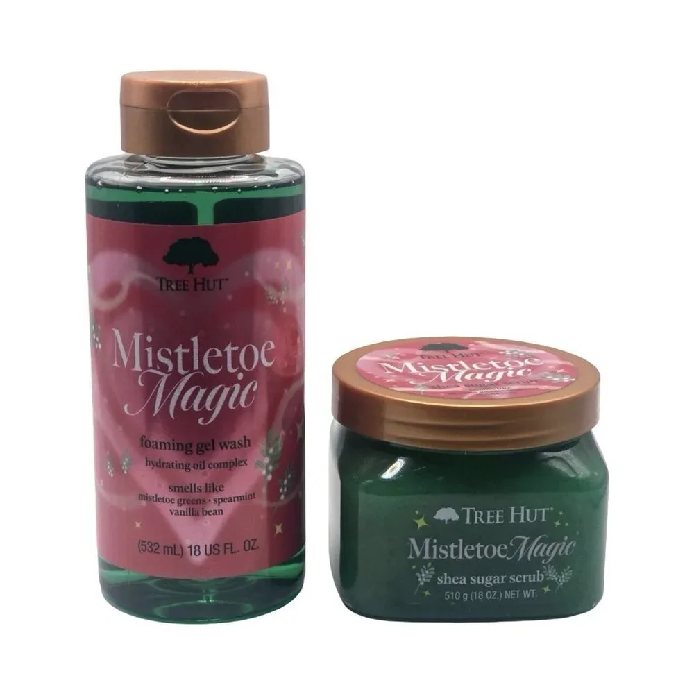 Tree Hut 4pc Merry Mint & Mistletoe Magic & 2 Foaming Gel Wash, Limited Edition